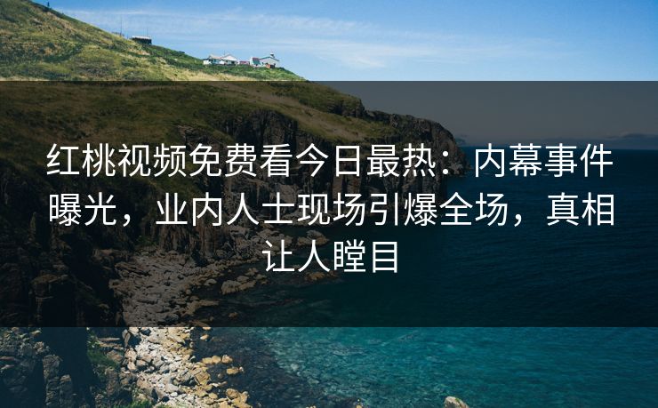 红桃视频免费看今日最热：内幕事件曝光，业内人士现场引爆全场，真相让人瞠目