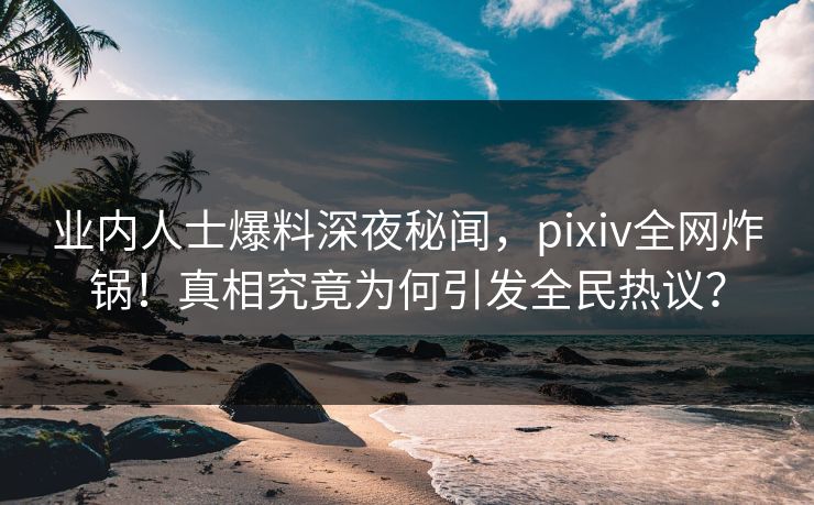 业内人士爆料深夜秘闻，pixiv全网炸锅！真相究竟为何引发全民热议？