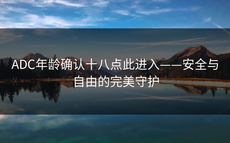 ADC年龄确认十八点此进入——安全与自由的完美守护