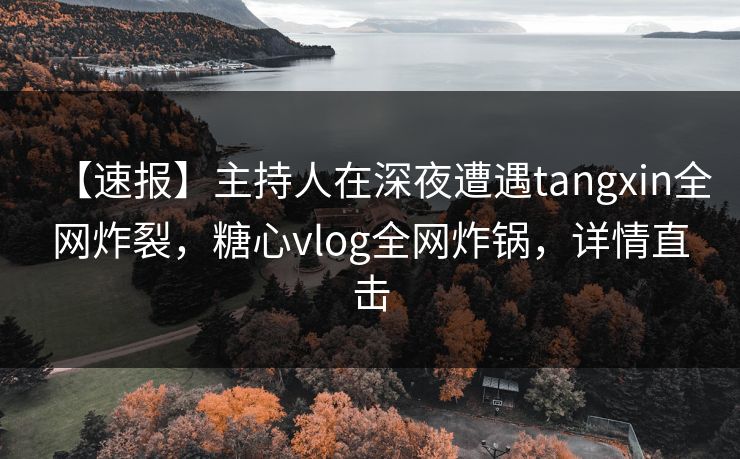 【速报】主持人在深夜遭遇tangxin全网炸裂，糖心vlog全网炸锅，详情直击
